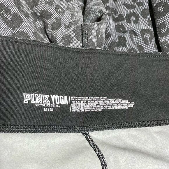 VICTORIAS SECRET PINK Stretch Grey Cheetah Animal Print Yoga Leggings Medium - Picture 13 of 14